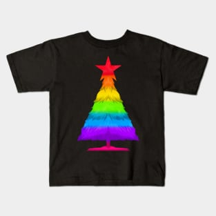 Colorful LGBTQ Fir Spruce Christmas Tree Kids T-Shirt